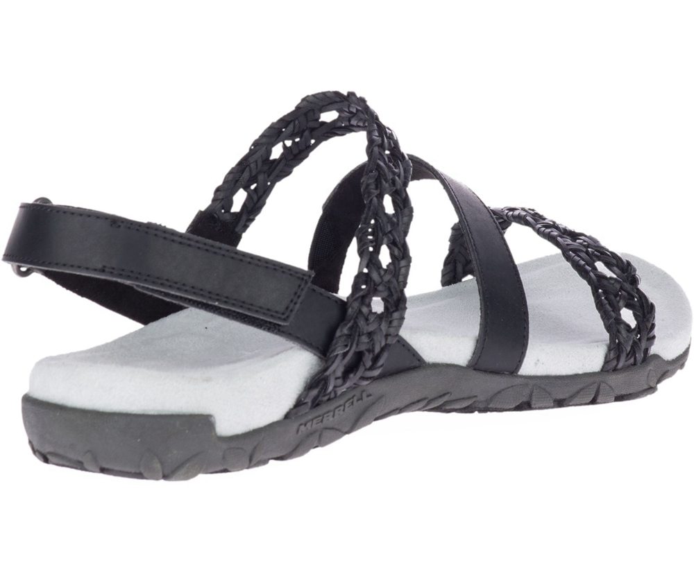 Merrell Sandals White/Black - Terran Braid Slingback - Womens 69VKYXOTR